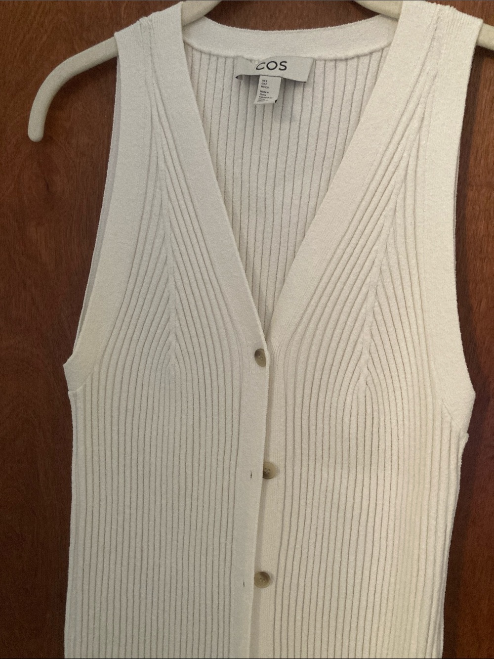 COS White Ribbed Button-Down Maxi Dress - Picture 6 of 6